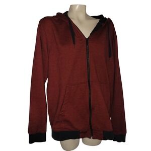 Vans‎ Full Zip Hoodie Red Black Heathered Mens L skater California surfer Y2K